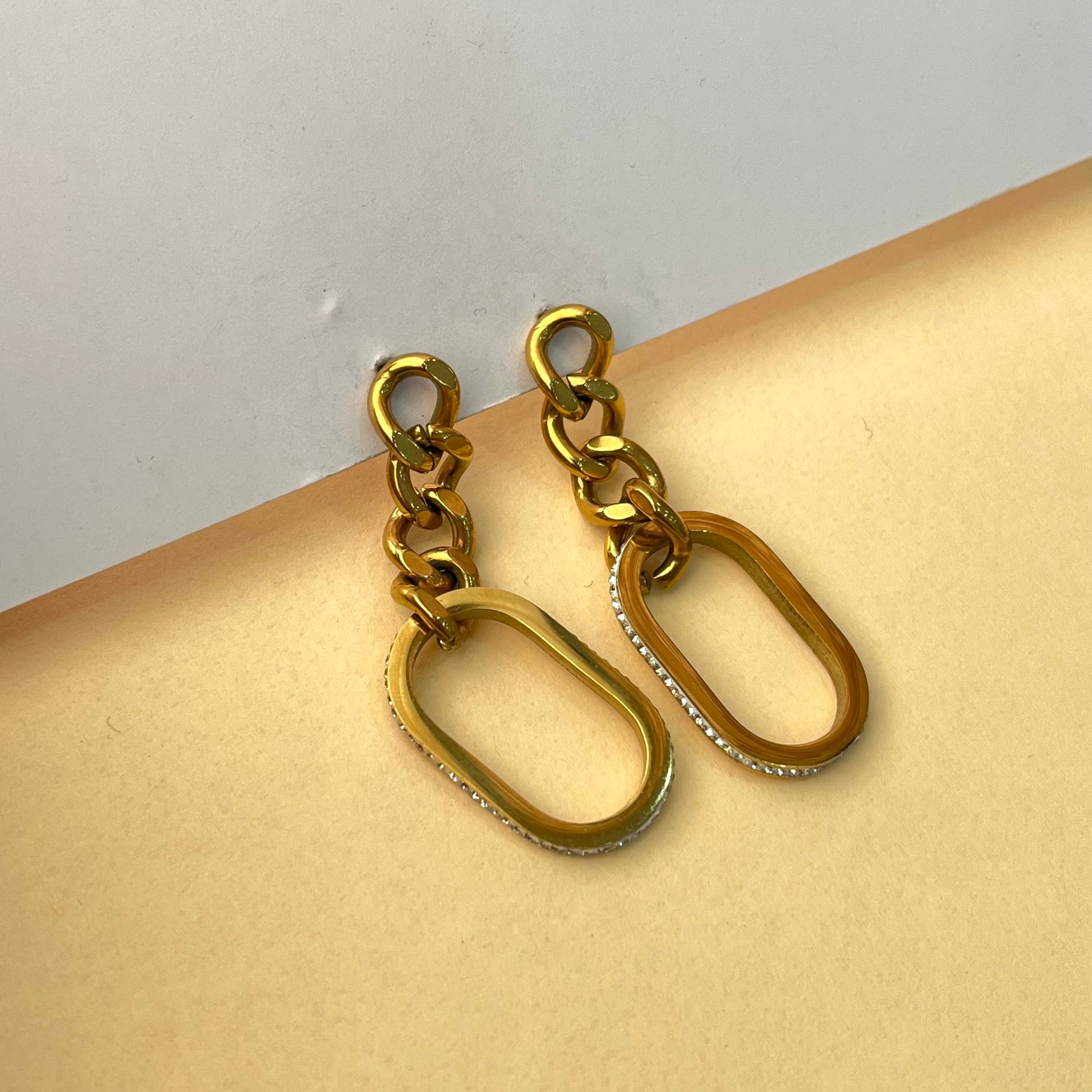Linking Statement Gold Earrings