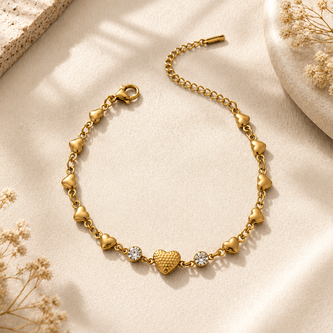 Merina Heart Linked Bracelet