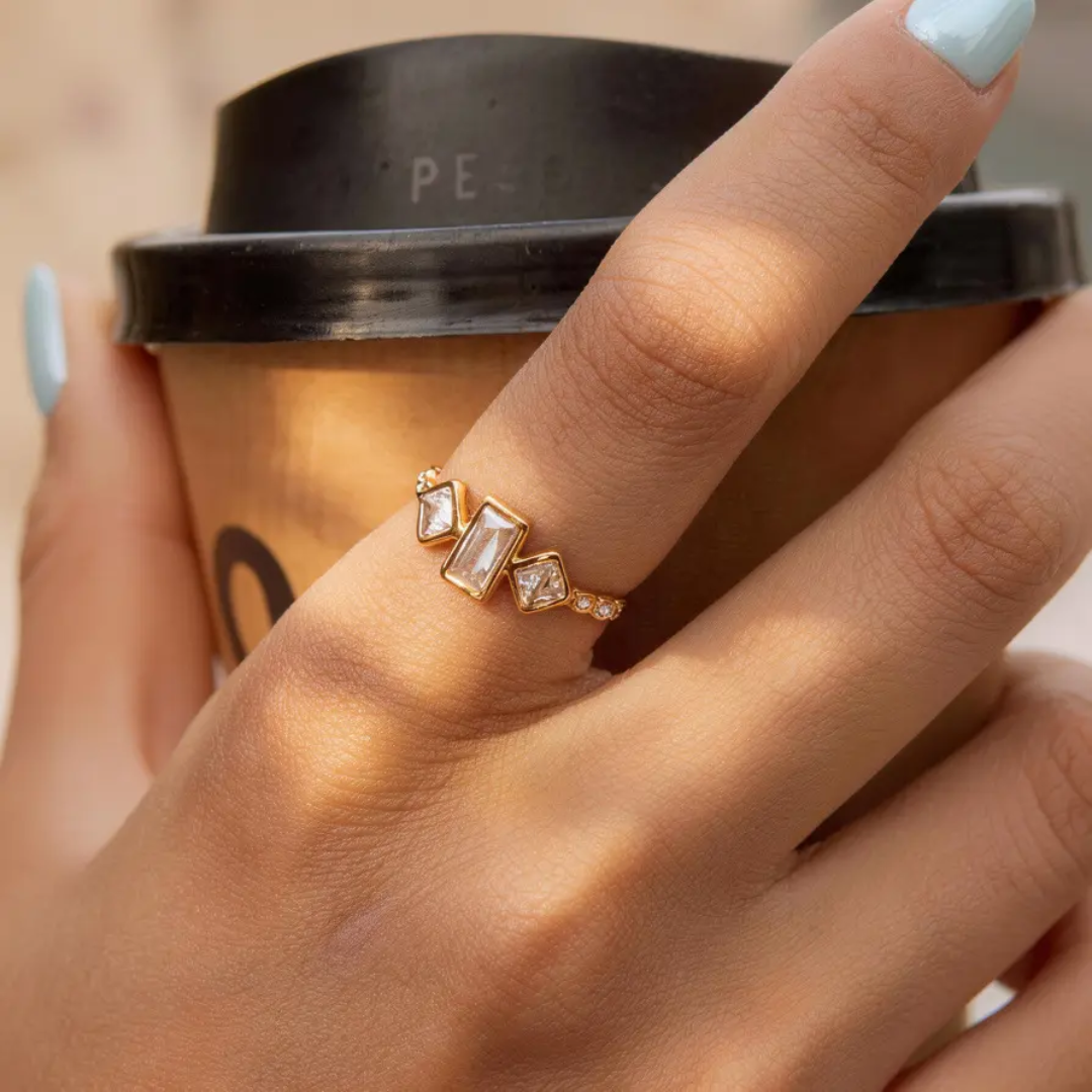 Charmi Solitaire Gold Ring