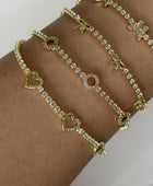 Monar Heart Gold Tennis Bracelet