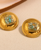 Reina Round Gold Earrings