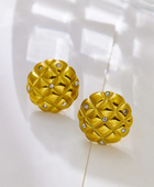 Guni Check Gold Studs