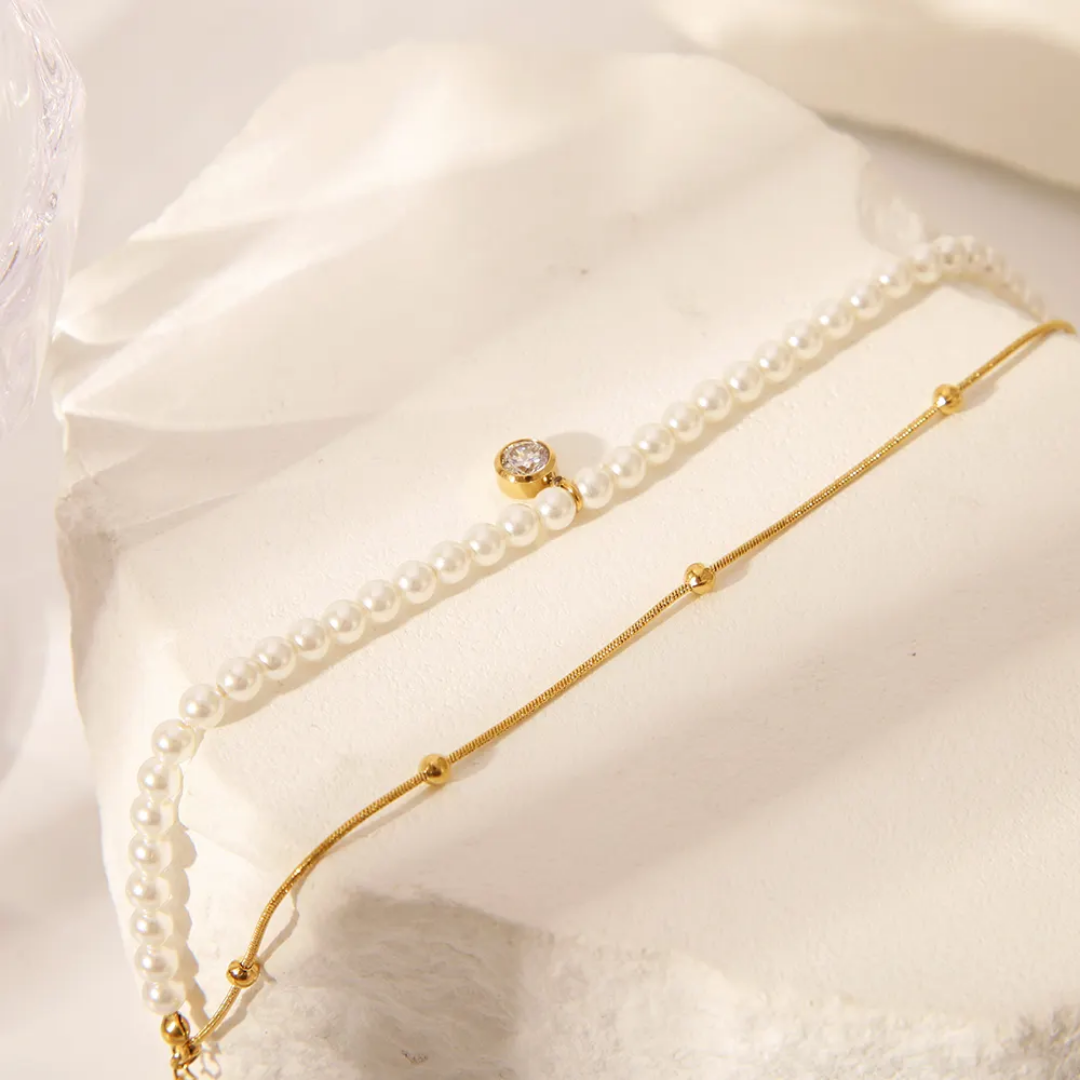 Xavi Pearl Layered Necklace✨