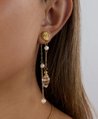 Vesica Shell Long Pearl Earrings