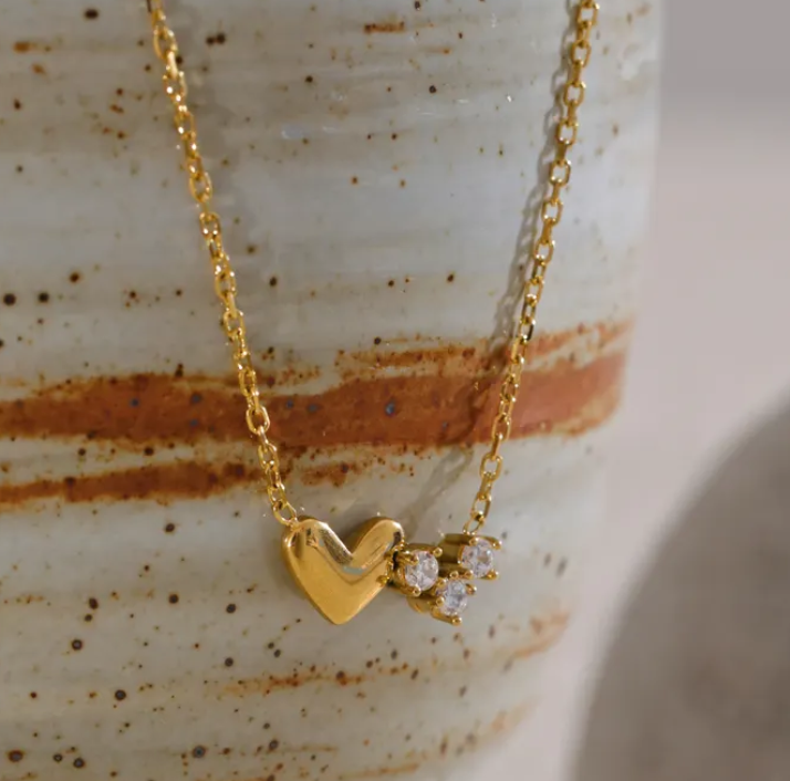 Segue Double Heart Diamond Necklace