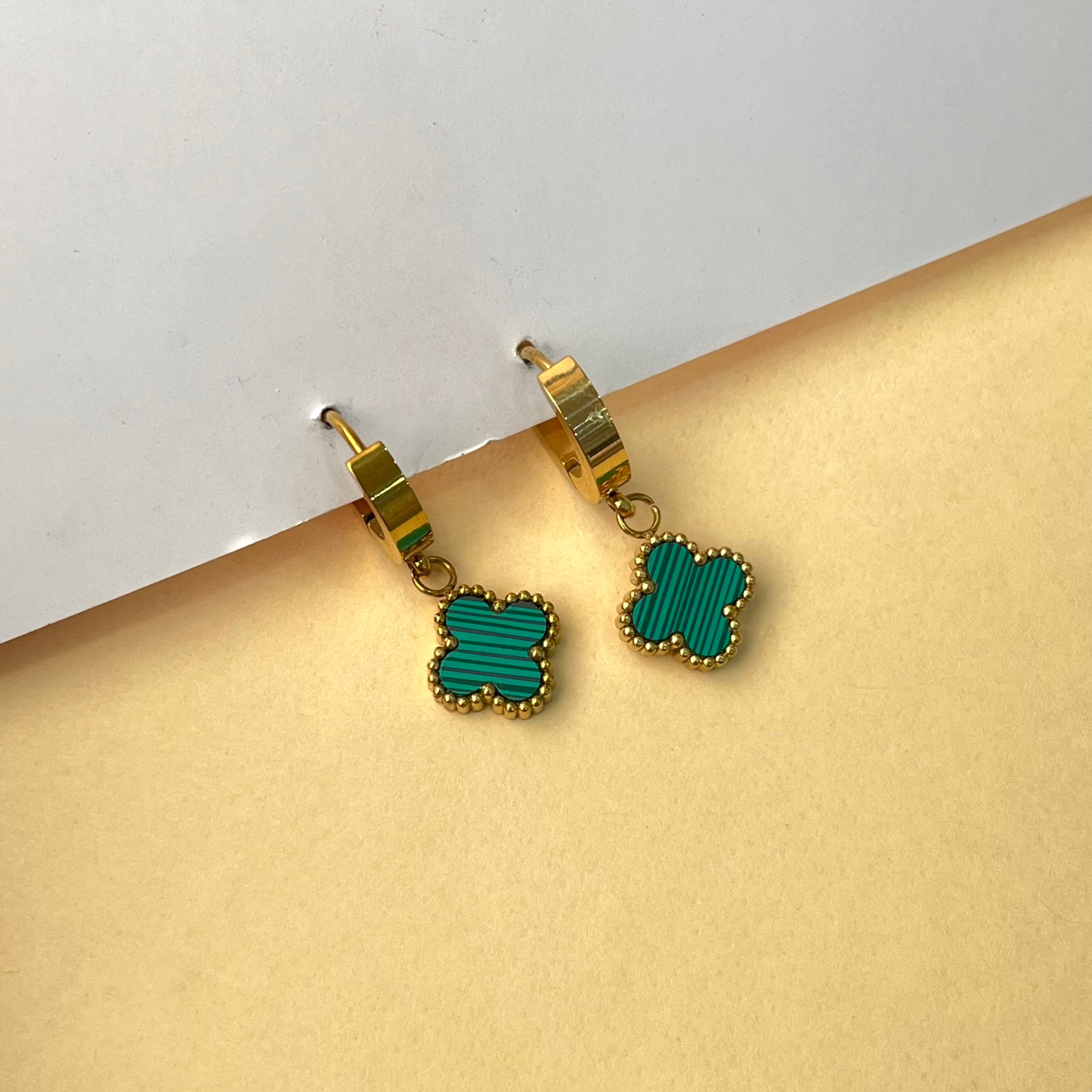 Werami Green Clover Earrings