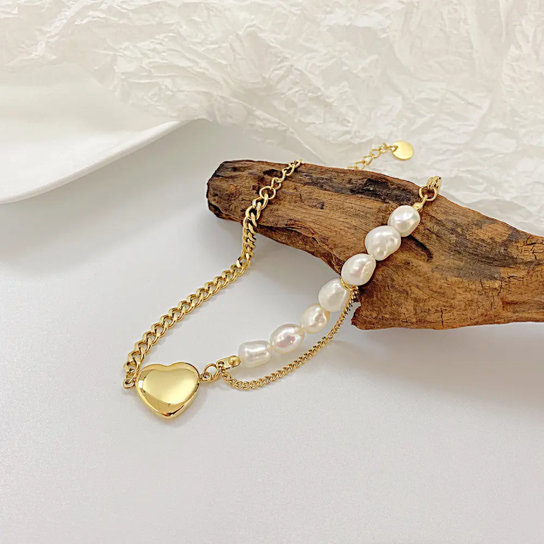 Pivia Heart Pearl Bracelet