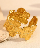 Flowery Adjustable Gold Ring