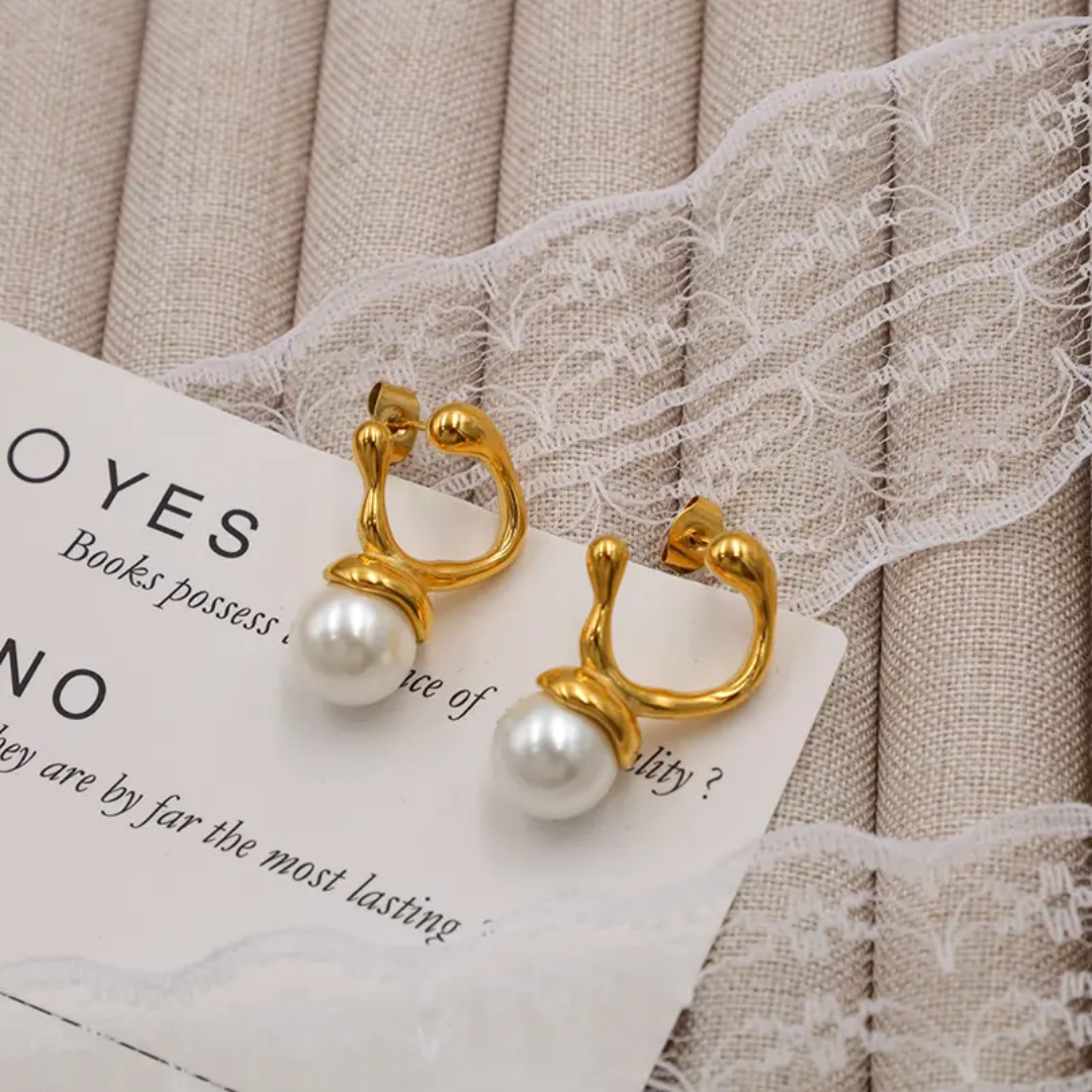 Sushi Pearl Gold Earrings
