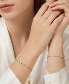 Tri Stone Diamond Leaf Bracelet