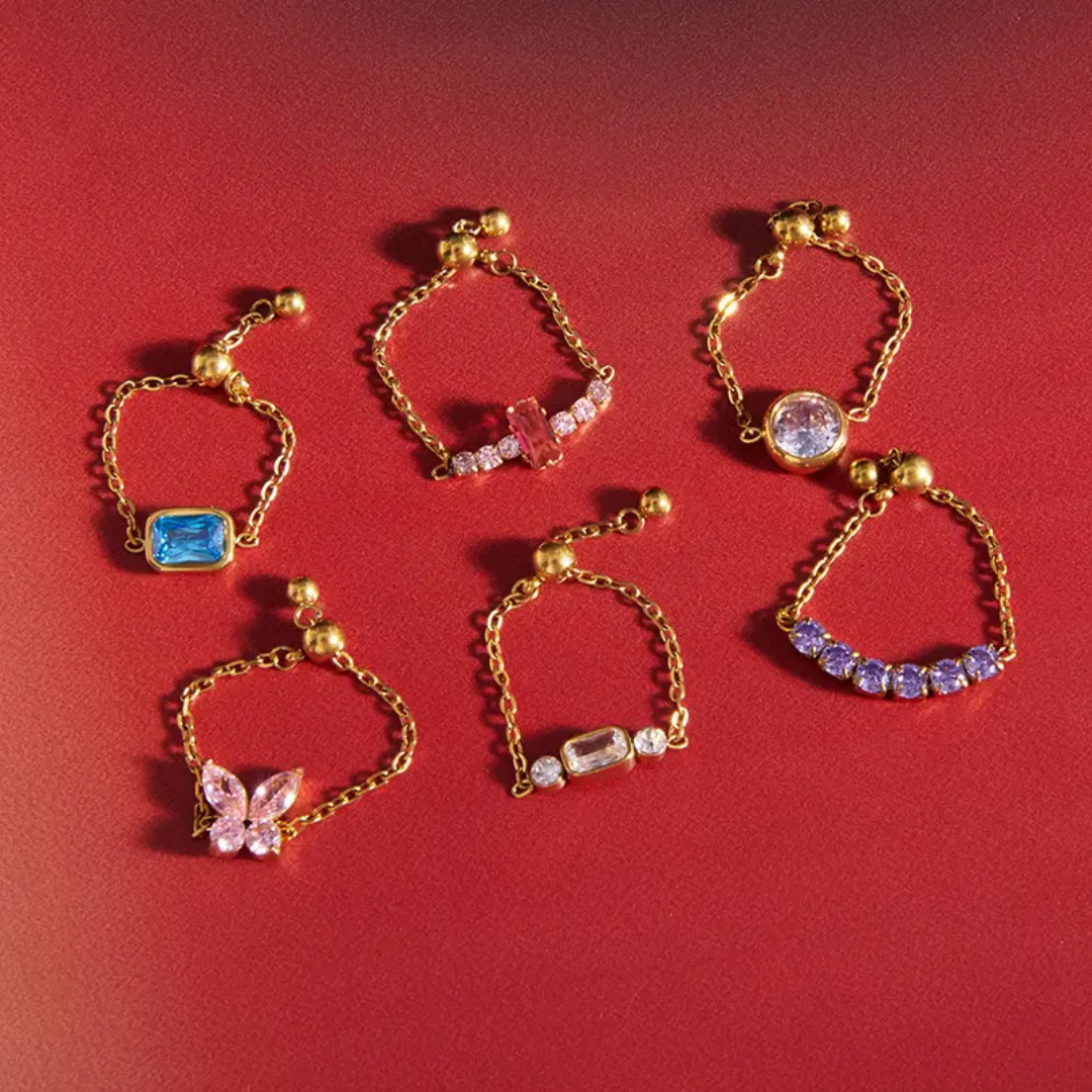 Helia Chain Cute Diamond Rings