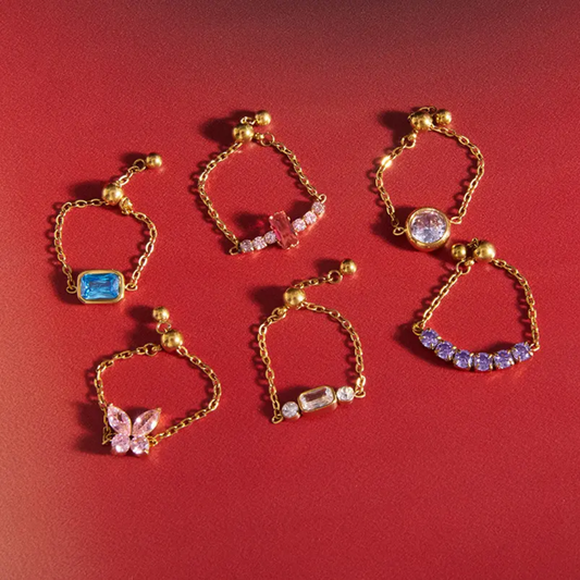 Helia Chain Cute Diamond Rings