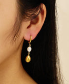 Vizi Pearl Gold Danglers