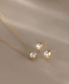 Givei Diamond Oval Necklace & Earrings Set✨