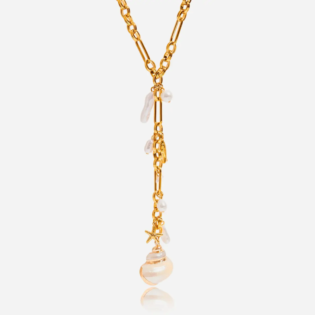 European Pearl Long Statement Necklace