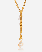 European Pearl Long Statement Necklace