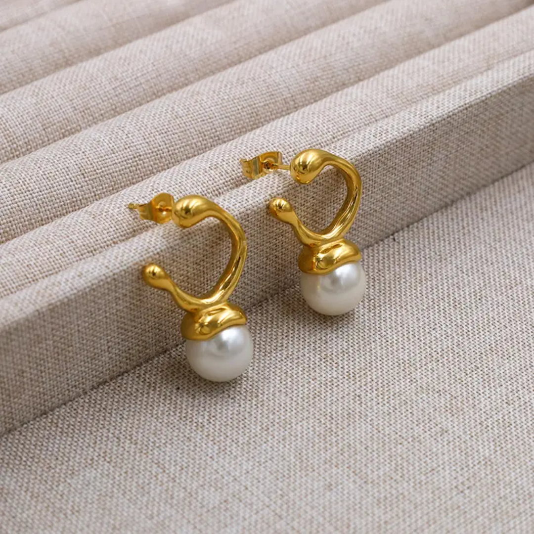 Sushi Pearl Gold Earrings