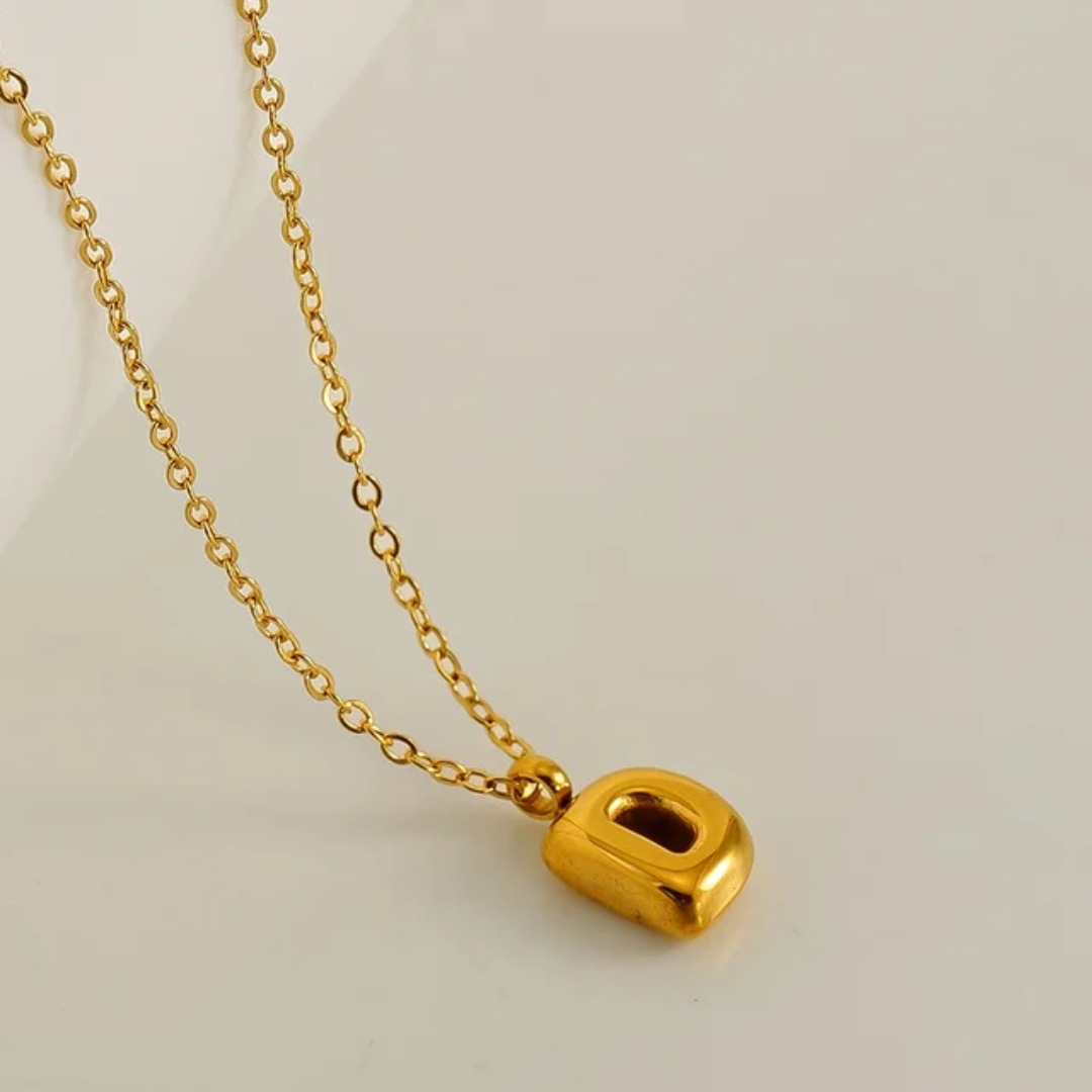 Bubble Mini Initial Letter Necklaces