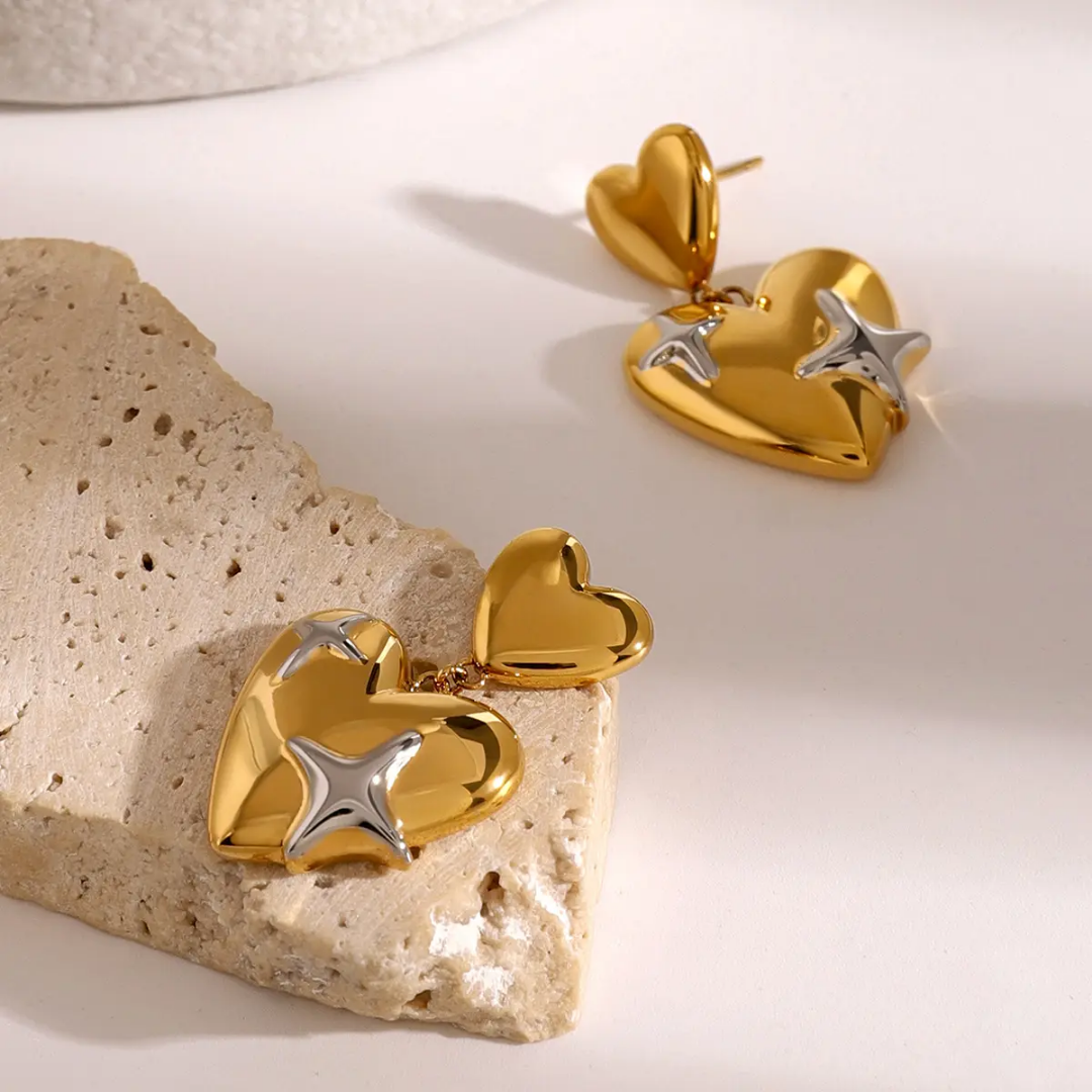 Gazi Star Heart Earrings✨❤️