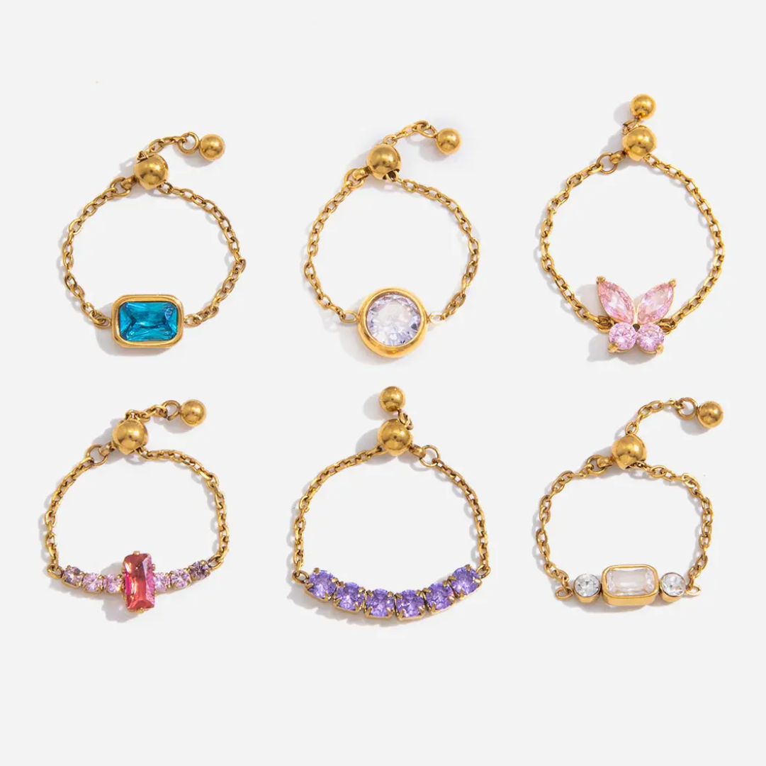 Helia Chain Cute Diamond Rings