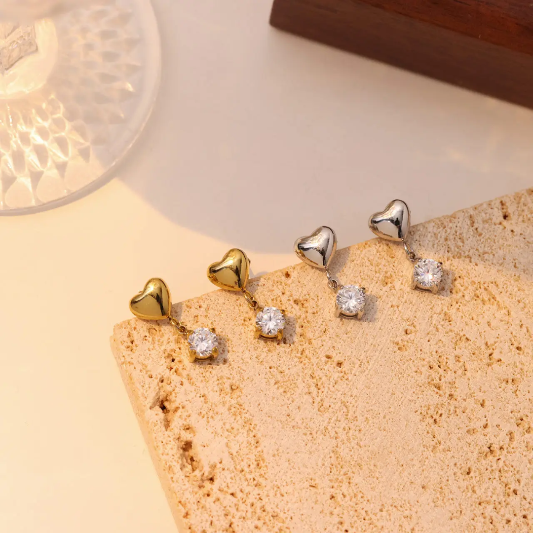 Belio Mini Heart Diamond Earrings