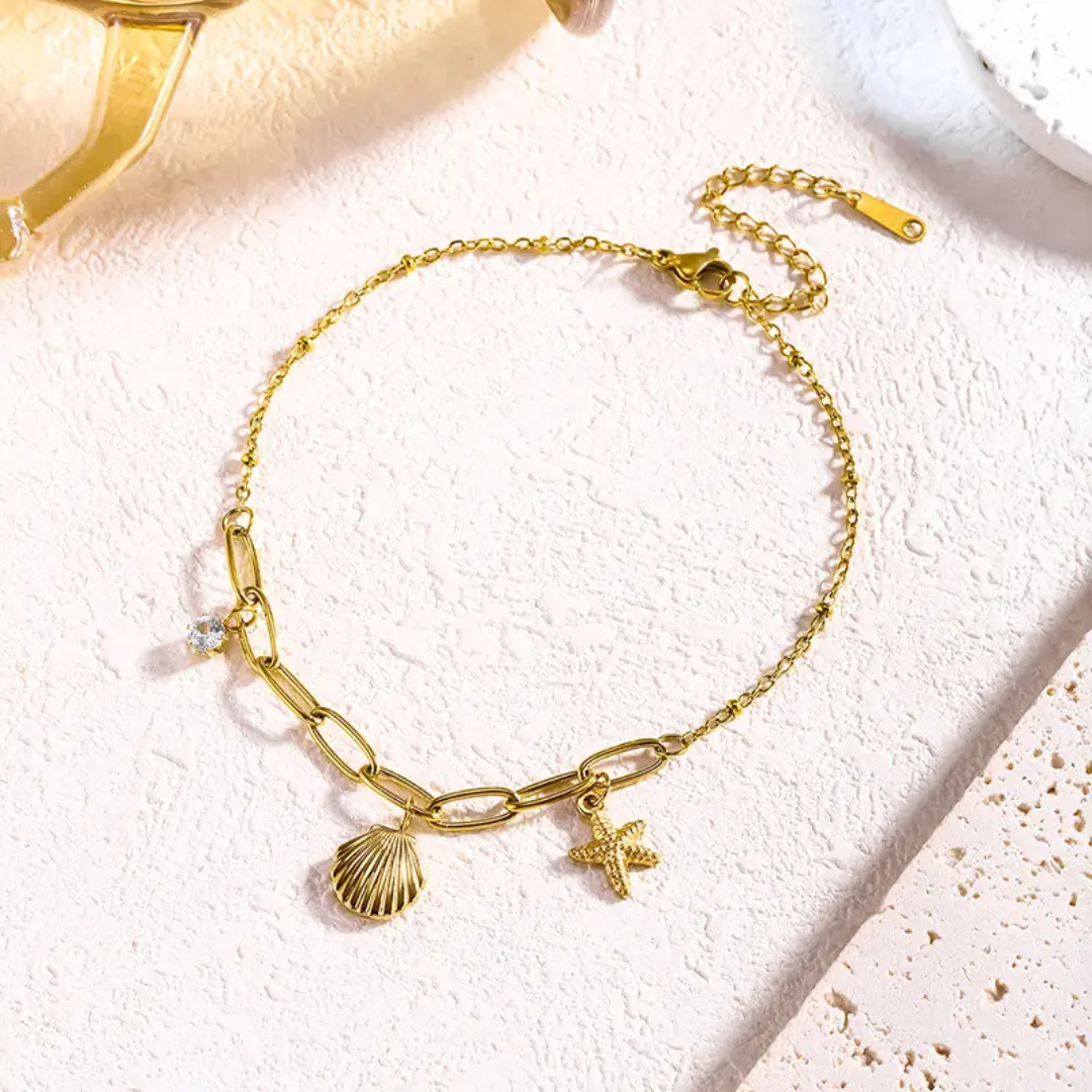 Peuri Shell Gold Anklet✨