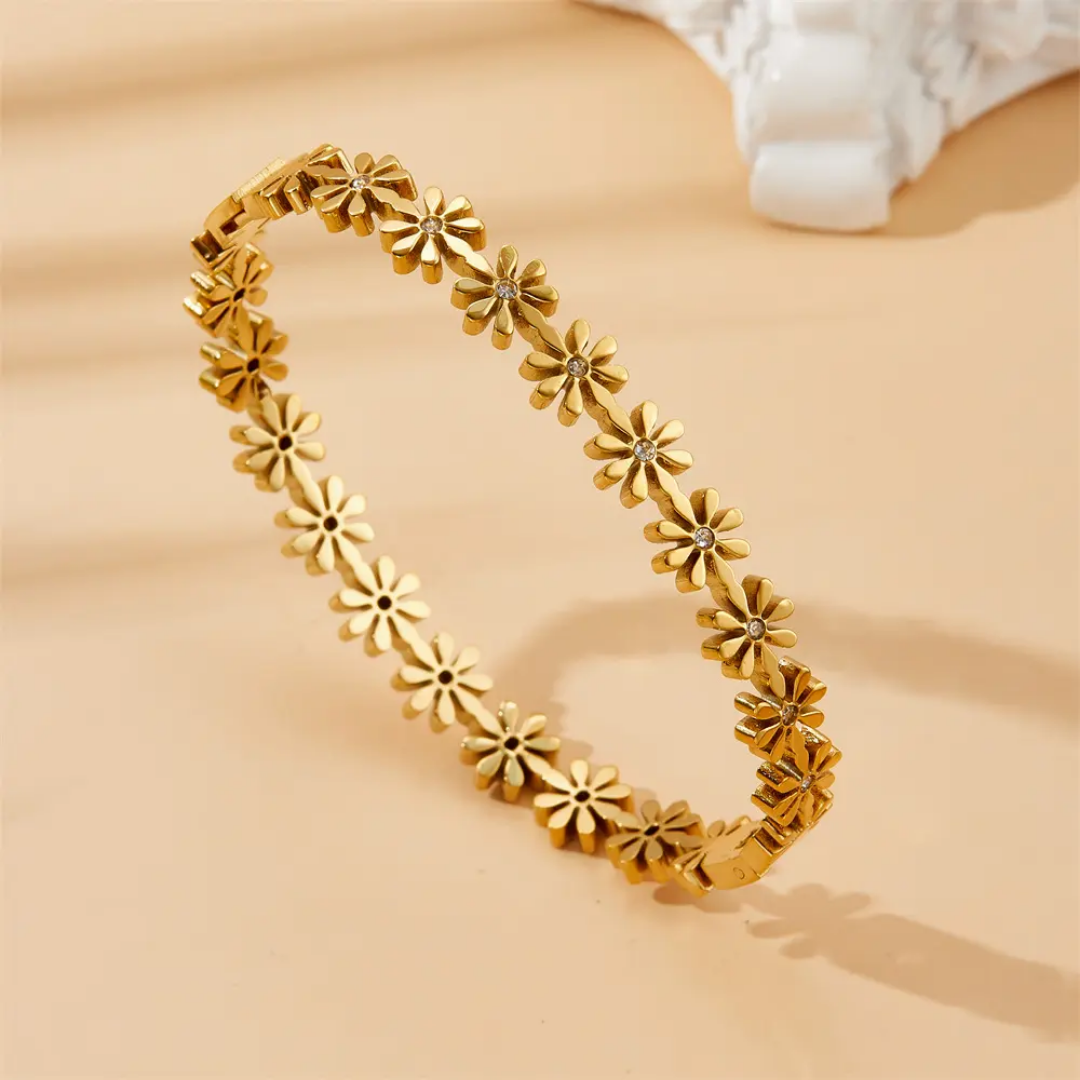 Augusta Flower Gold Cuff