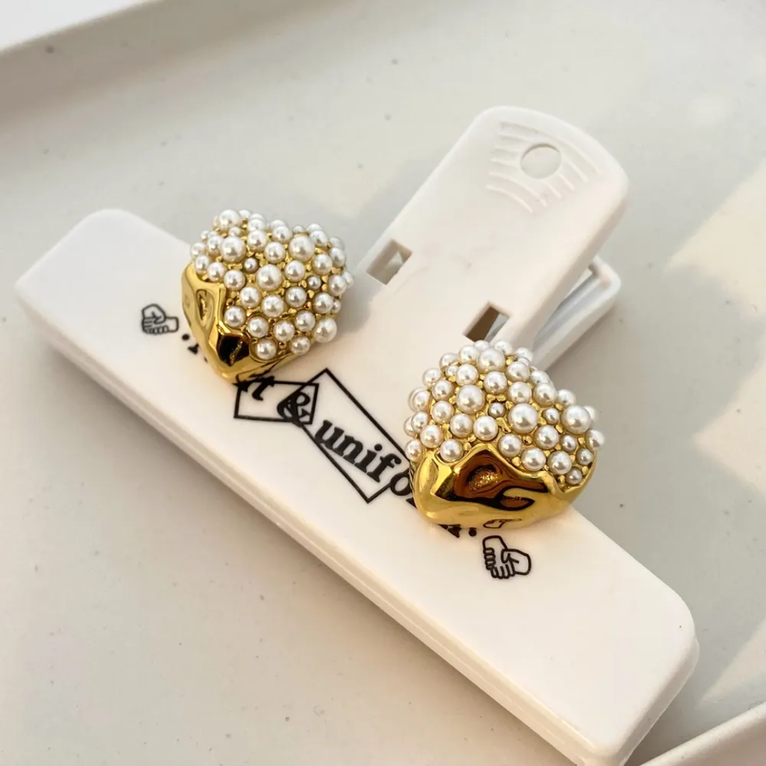 Polima Pearl Heart Earrings