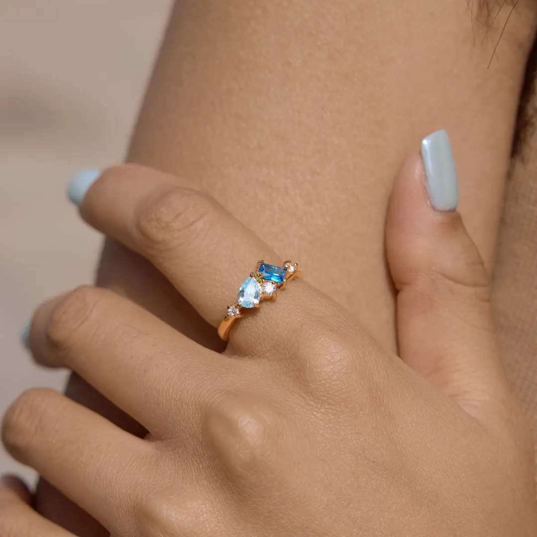 Aqua Princess Diamond Ring