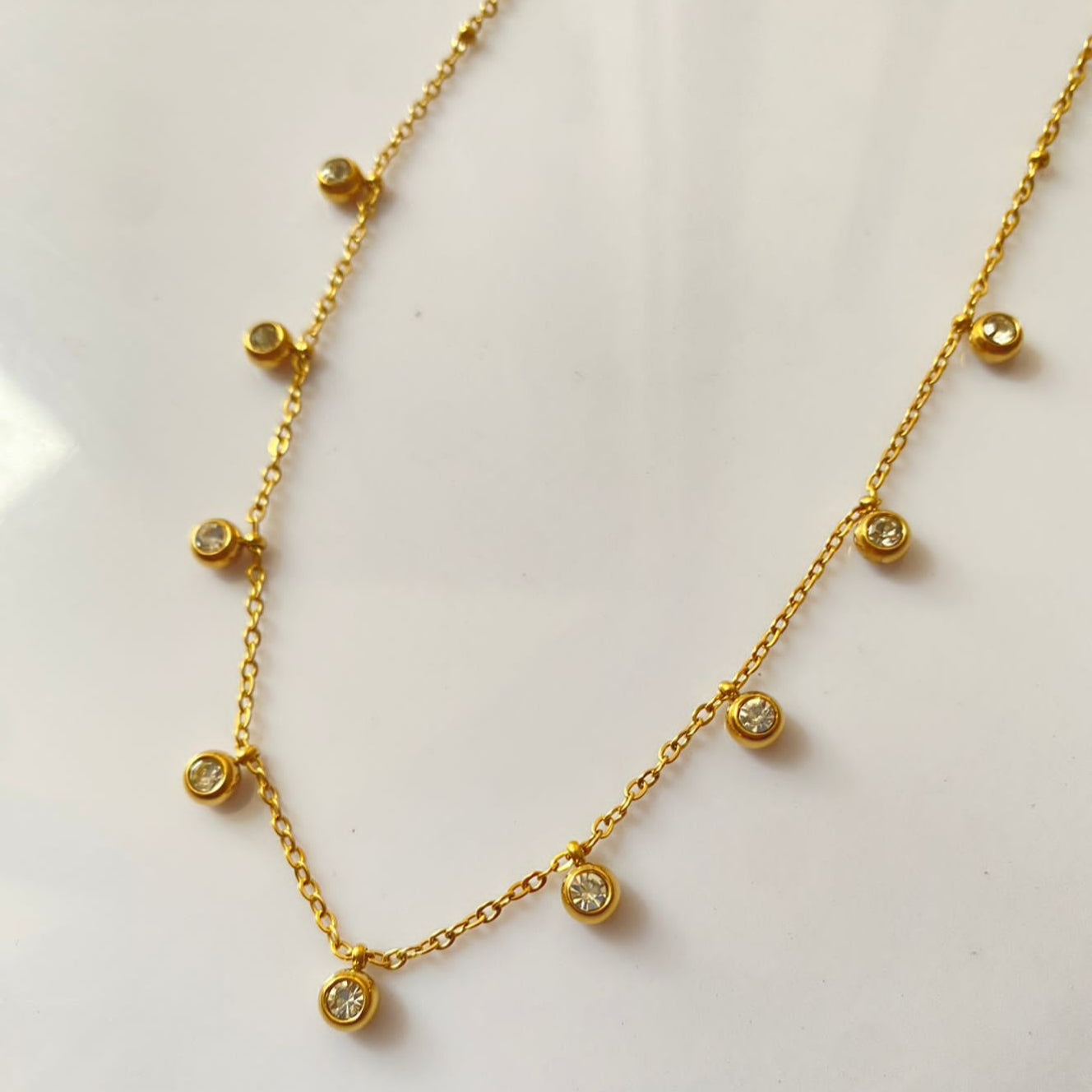 Drop Round Diamond Necklace