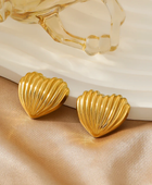 Leasina Heart Big Gold Studs