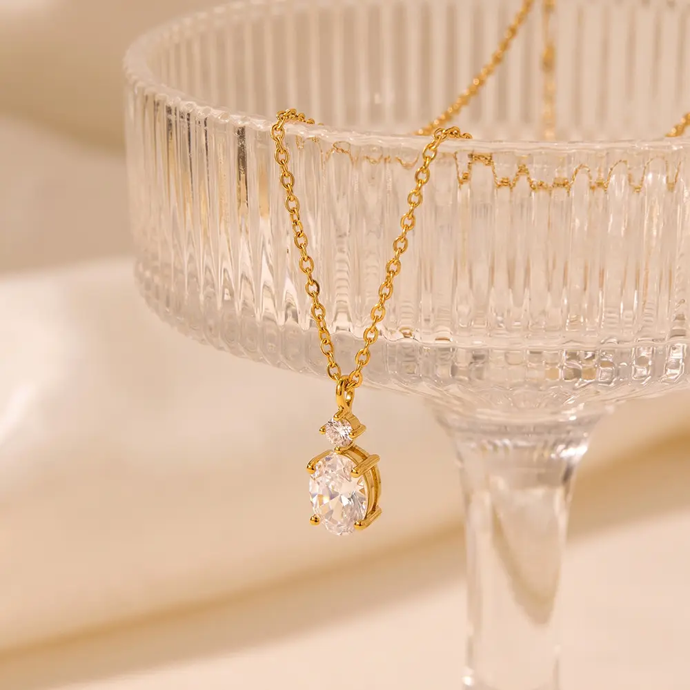Astrie Oval Diamond Necklace