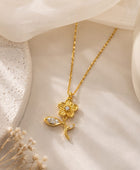 Zamia Flower Diamond Necklace