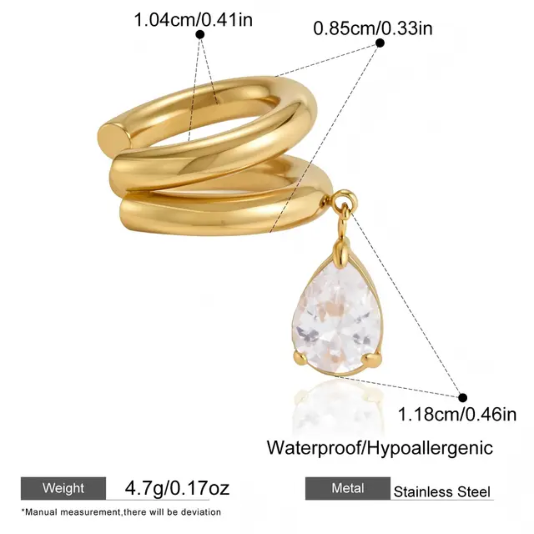 Veronica Hanging Diamond Earcuffs (SINGLE)✨