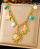 Sunrise Charm Blue Stone Necklace