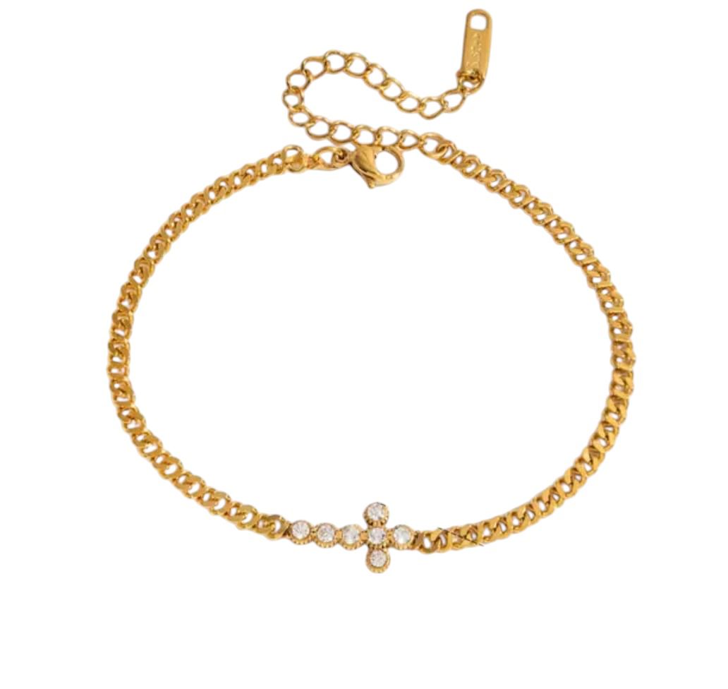 Glow Diamond Cross Bracelet
