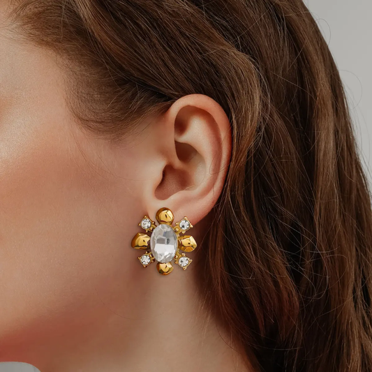 Risali Statement Gold Earrings