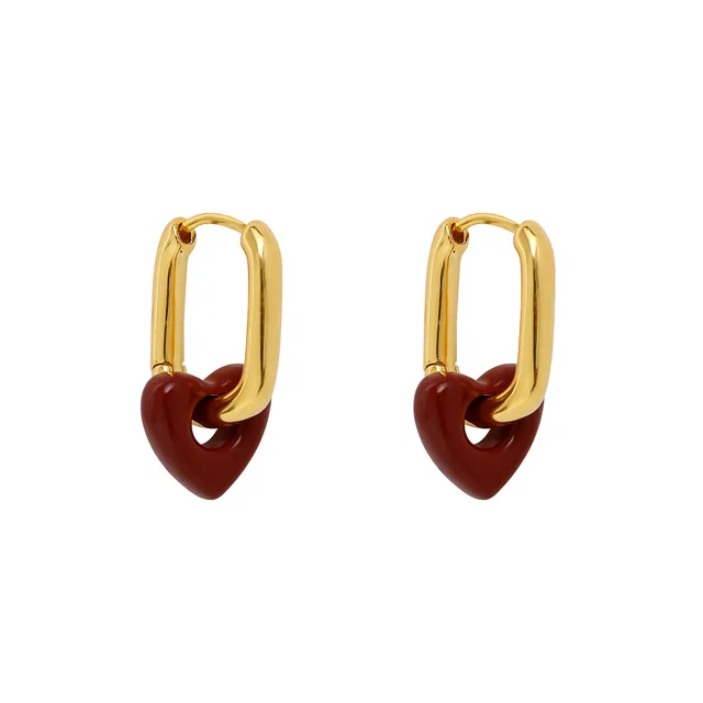 Chrimsi Red Colour Heart Earrings✨
