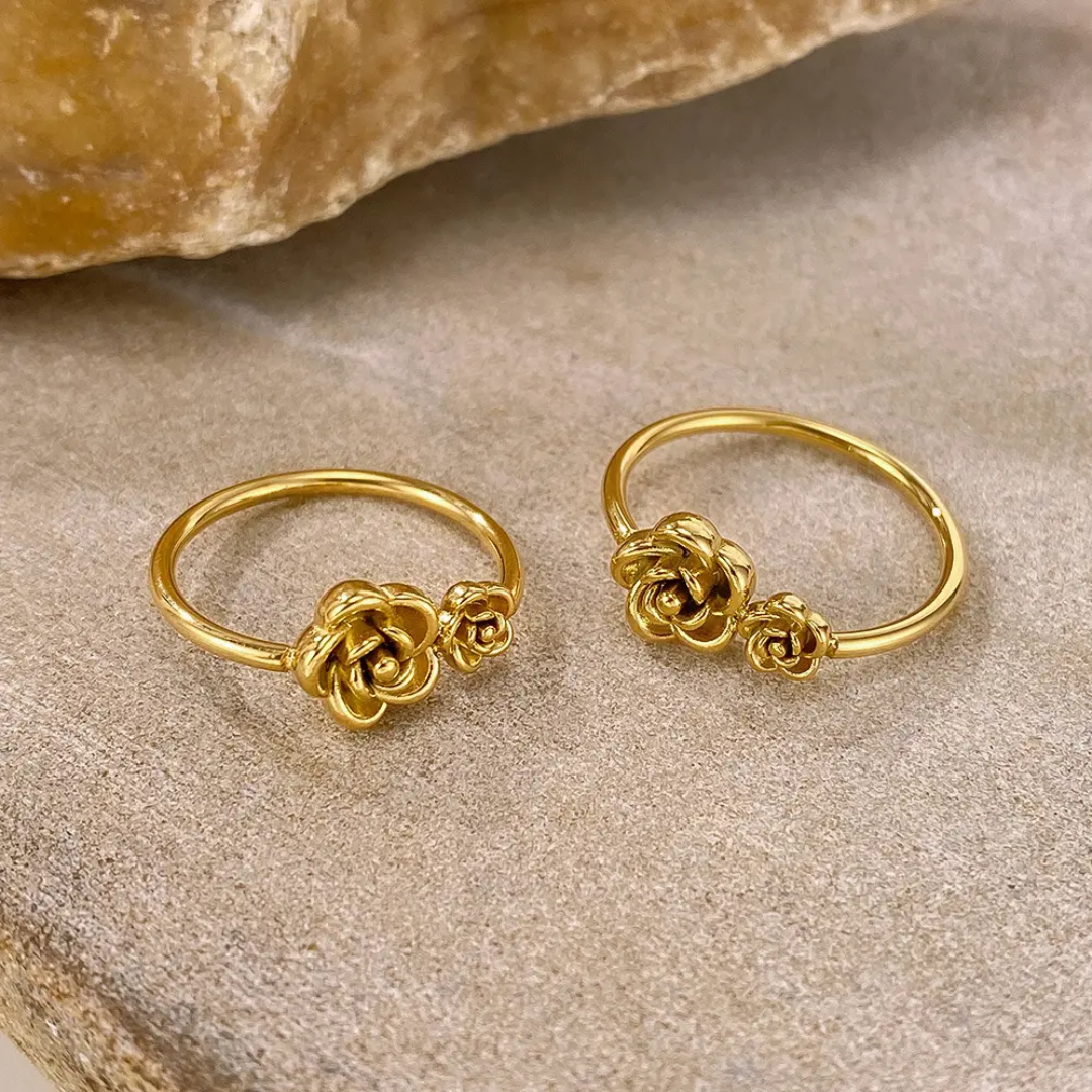Rainy Flower Gold Ring