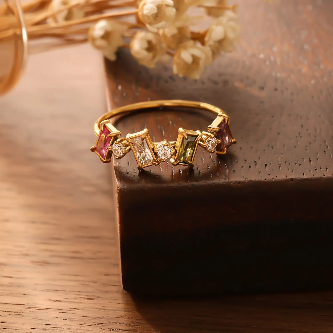 Honey Glow Multicolour Gold Ring