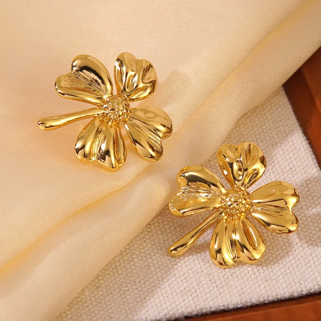 Four Petal Flower Earrings