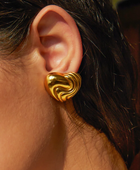 Wavy Heart Gold Studs❤️