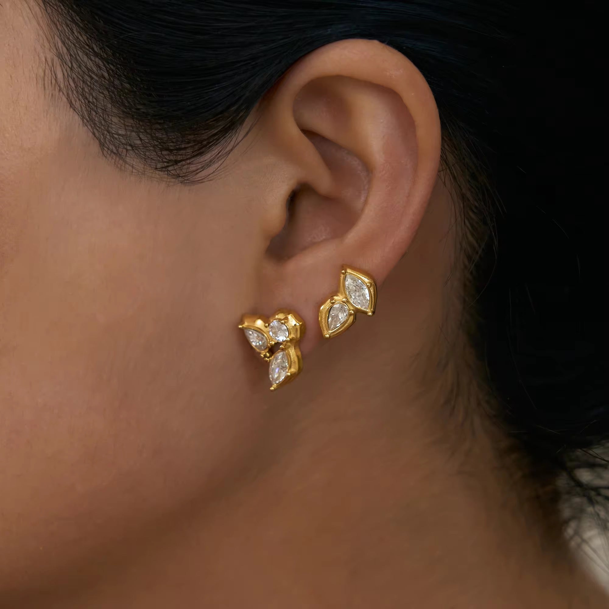 Lacia Trileaf Diamond Earrings