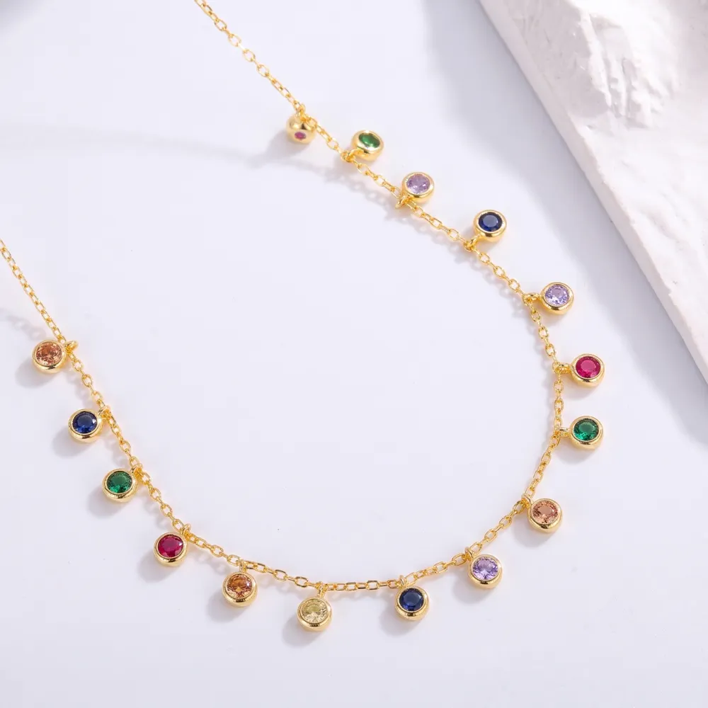 Drop Round Diamond Necklaces