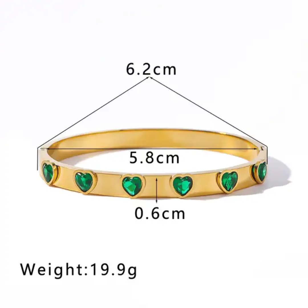 Pitty Green Heart Cuff
