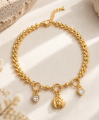 A Rosey Hanging Gold Bracelet