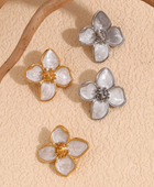 Yasmine White Flower Earrings