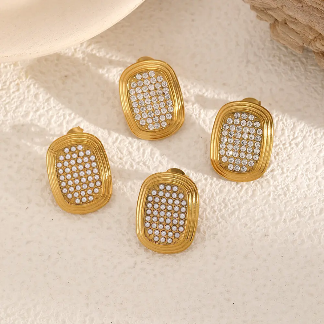 Raiyani Statement Square Earrings