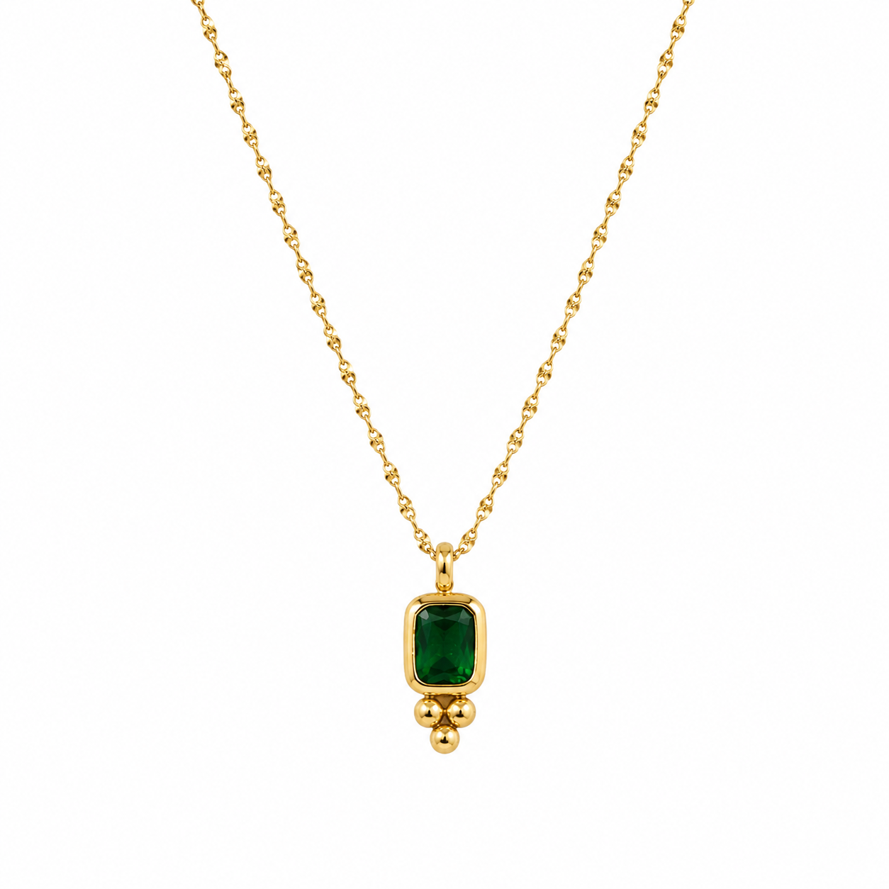 Jenli Emerald Dainty Necklace