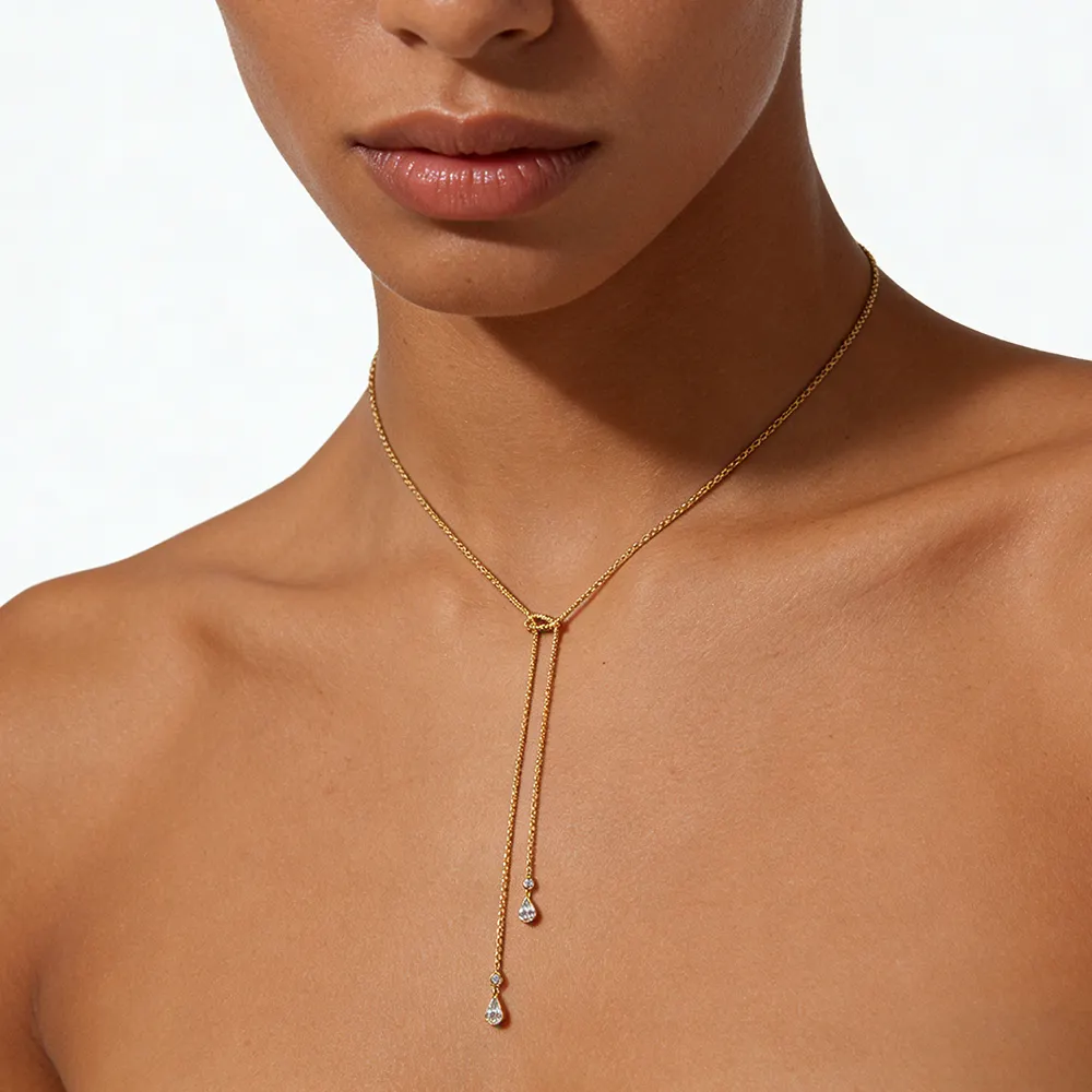 Savanna Long Diamond Drop Necklace✨